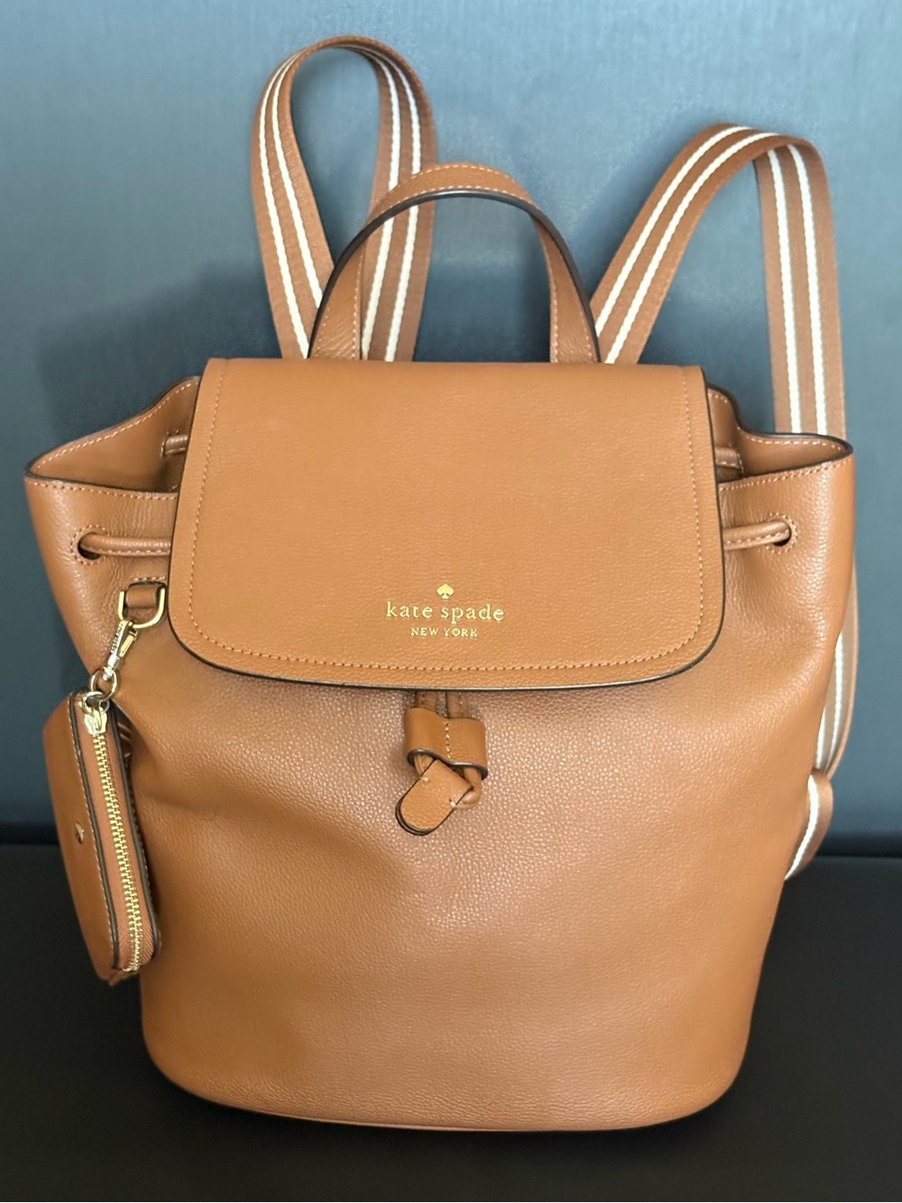 Kate Spade Rosie Medium Flap Backpack Warm Gingerbread Leather KB714